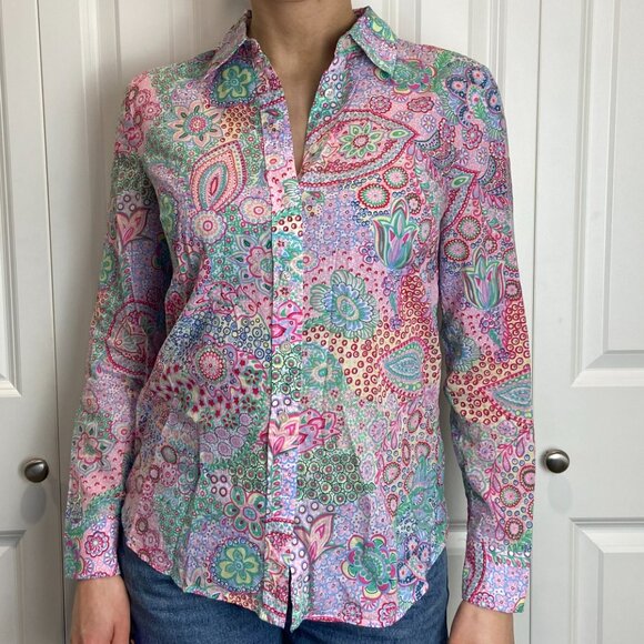 Talbots dreamy paisley poplin shirt - Picture 3 of 8